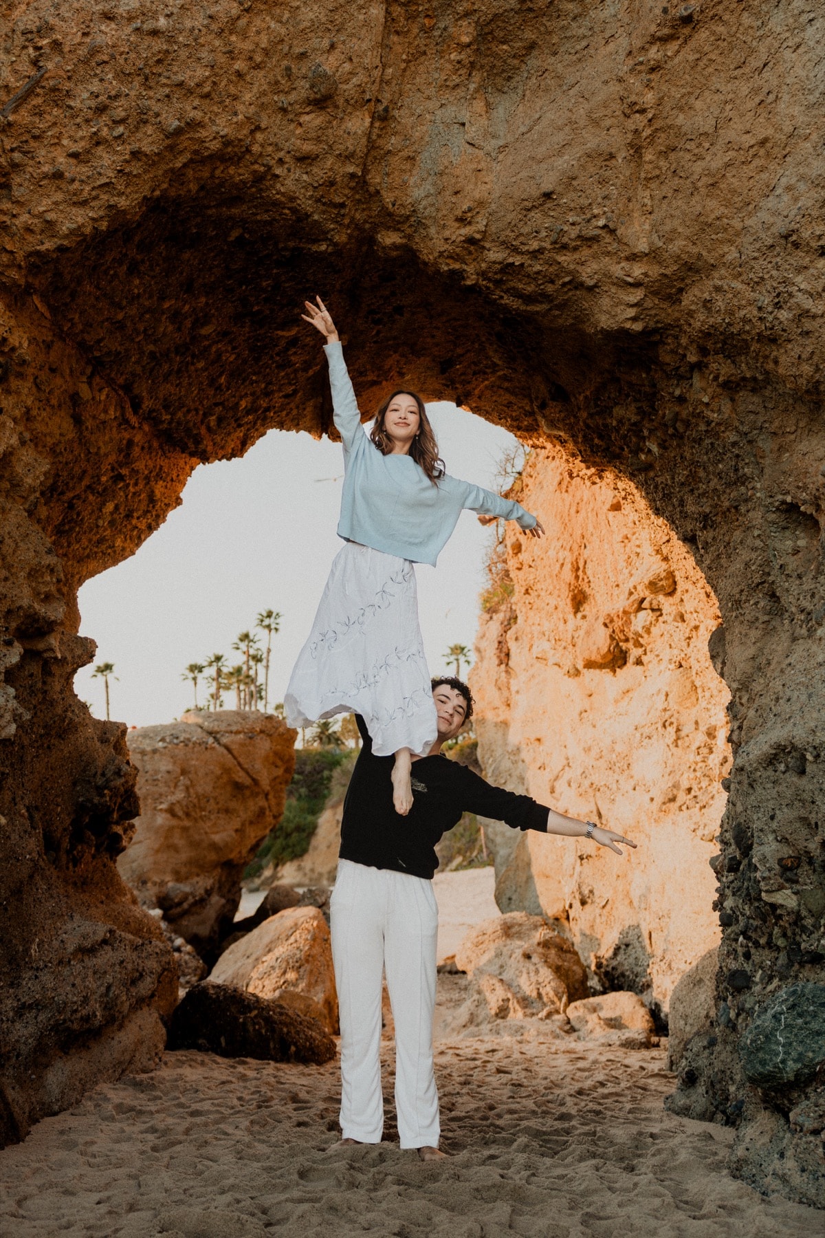 Couple portrait session at a Southern California beach location